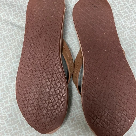 Reef Brown Leather Thong Sandals - Picture 2 of 5